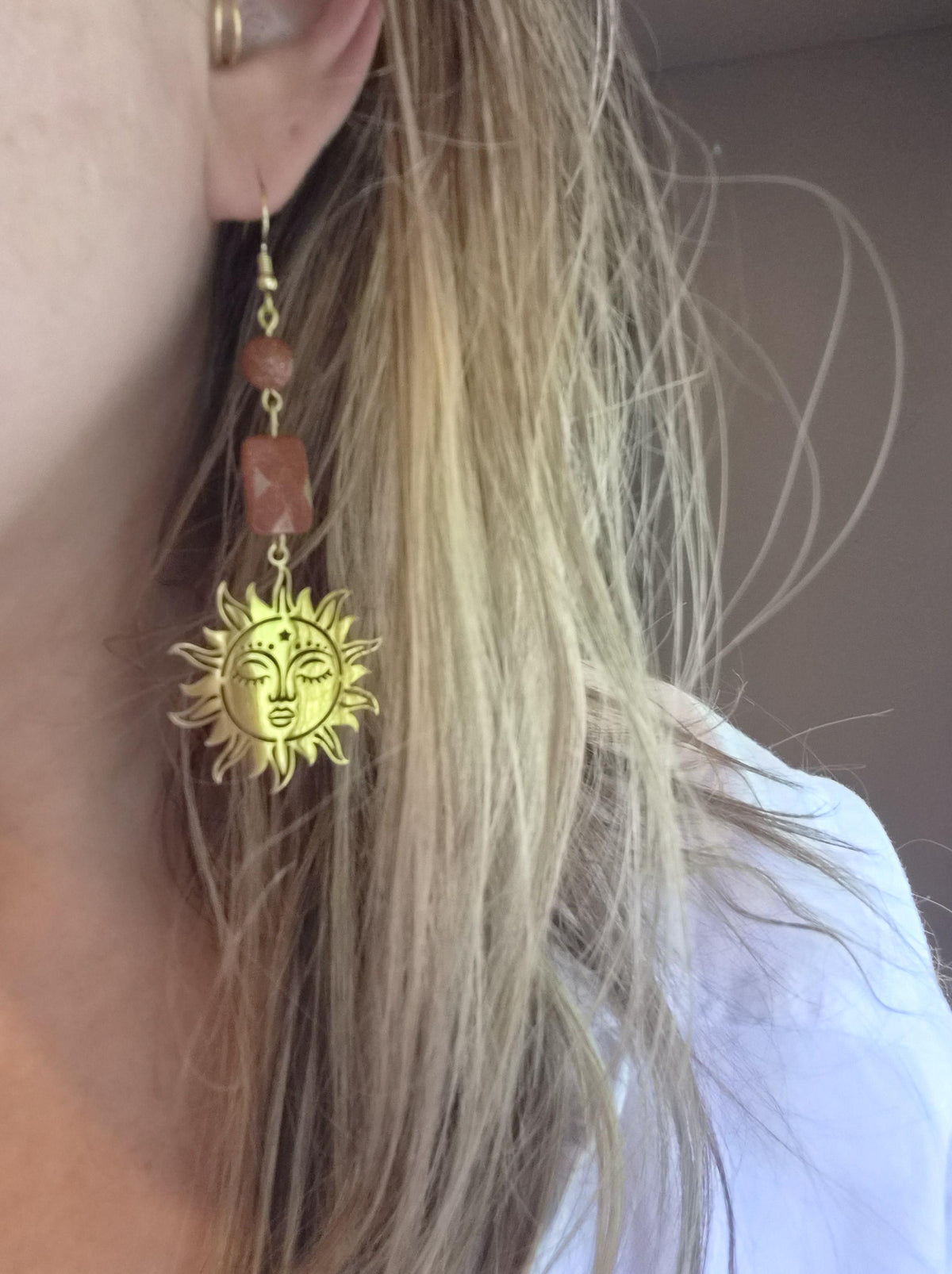 Goldstone Sun Earrings