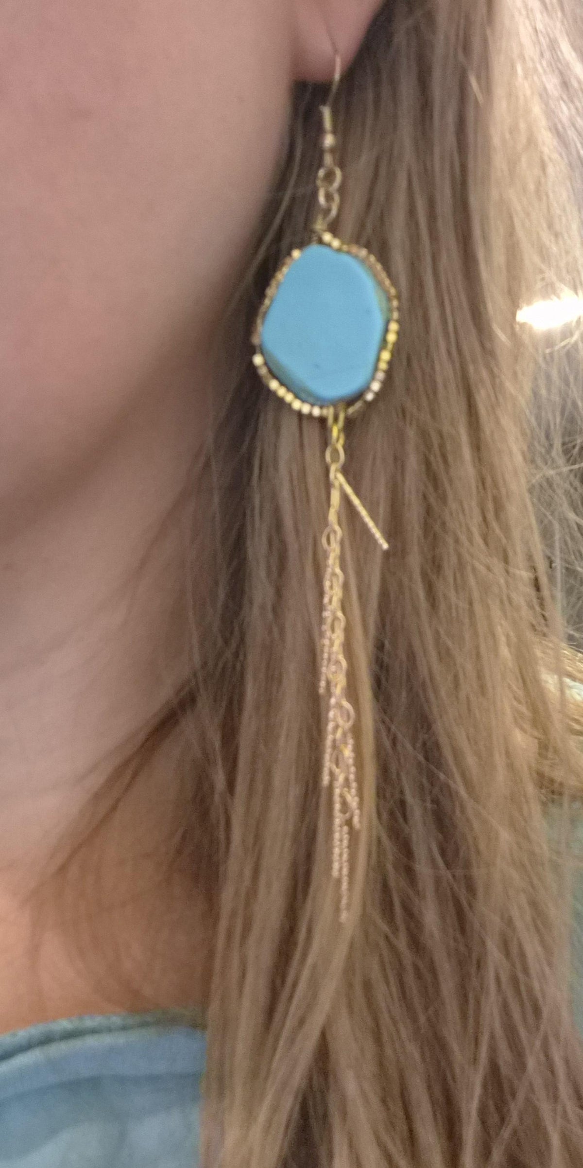 Turquiose tassel earrings