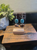 Turquoise & Desert Stone Drop Silver Earrings
