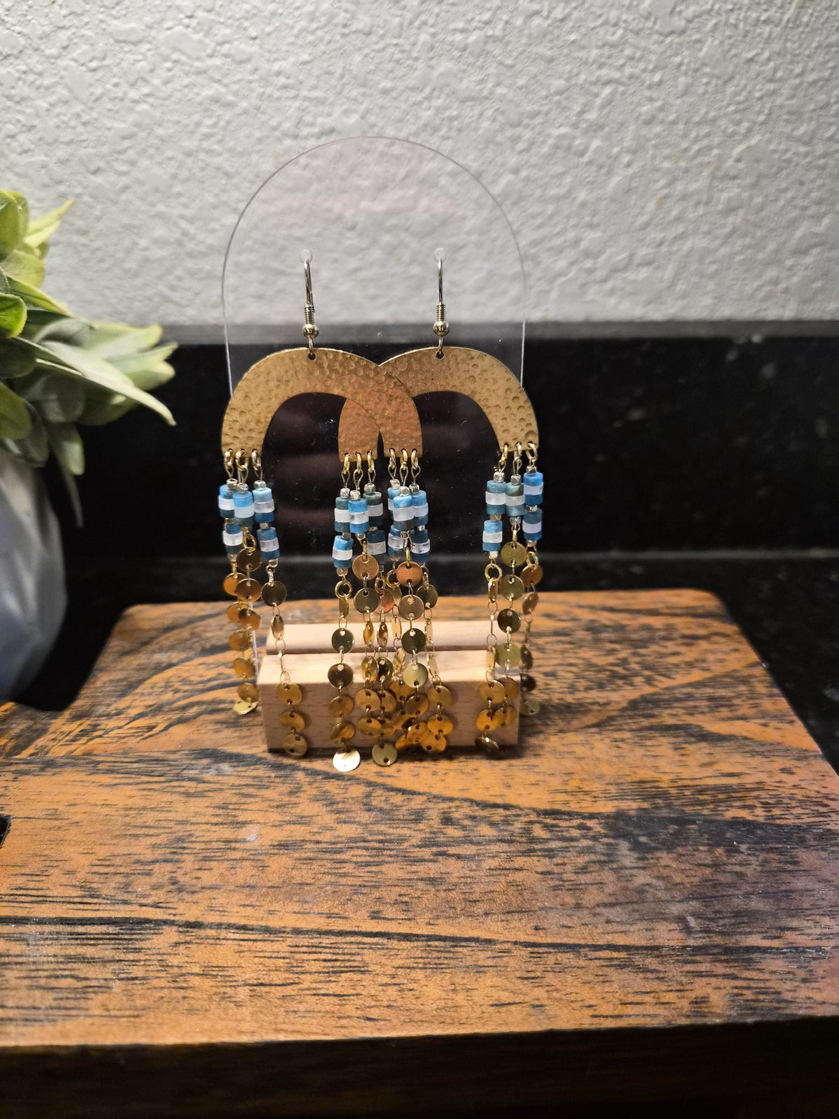 Hammered Gold Arch Earrings