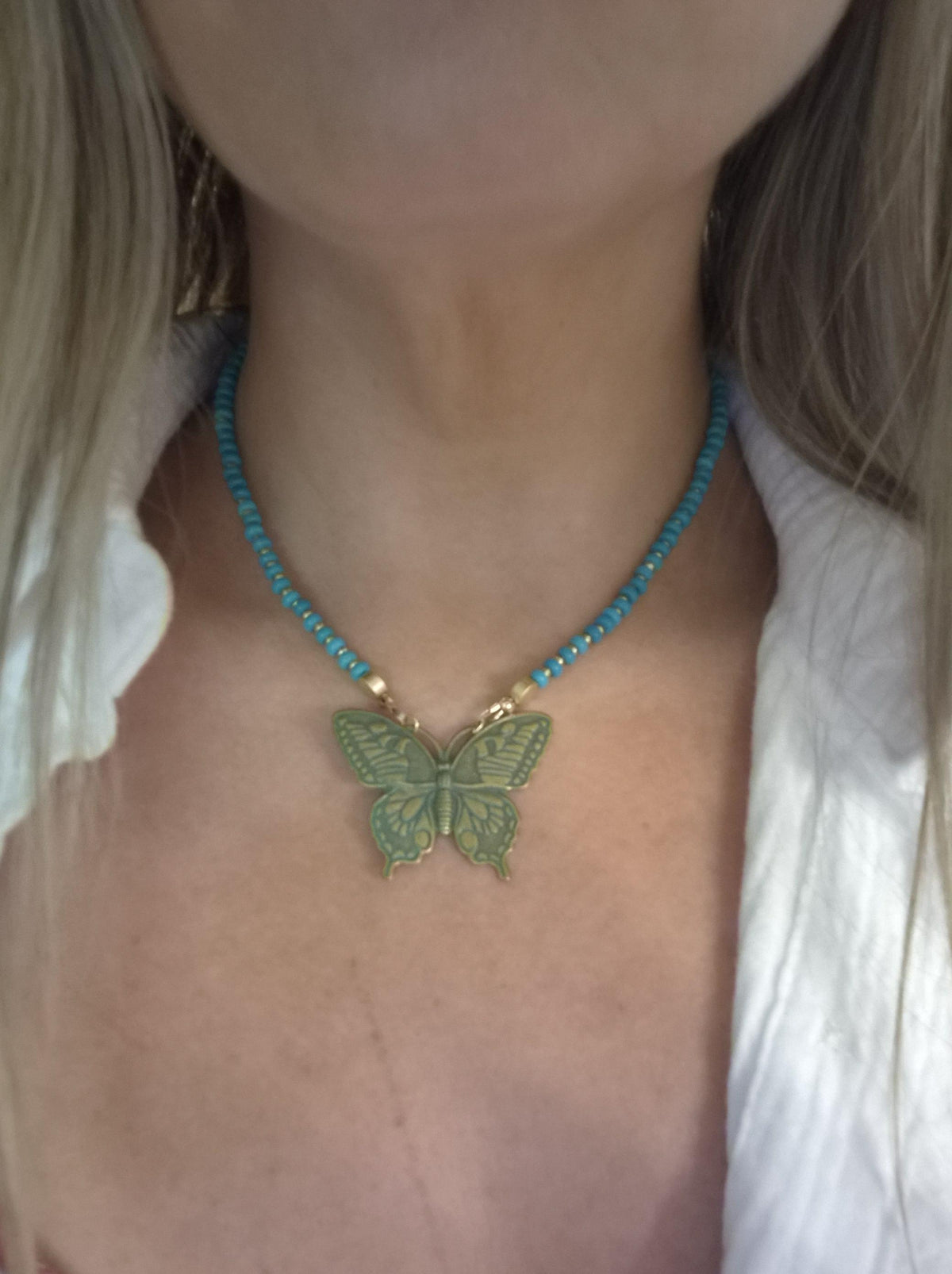 Turquoise Butterfly Necklace