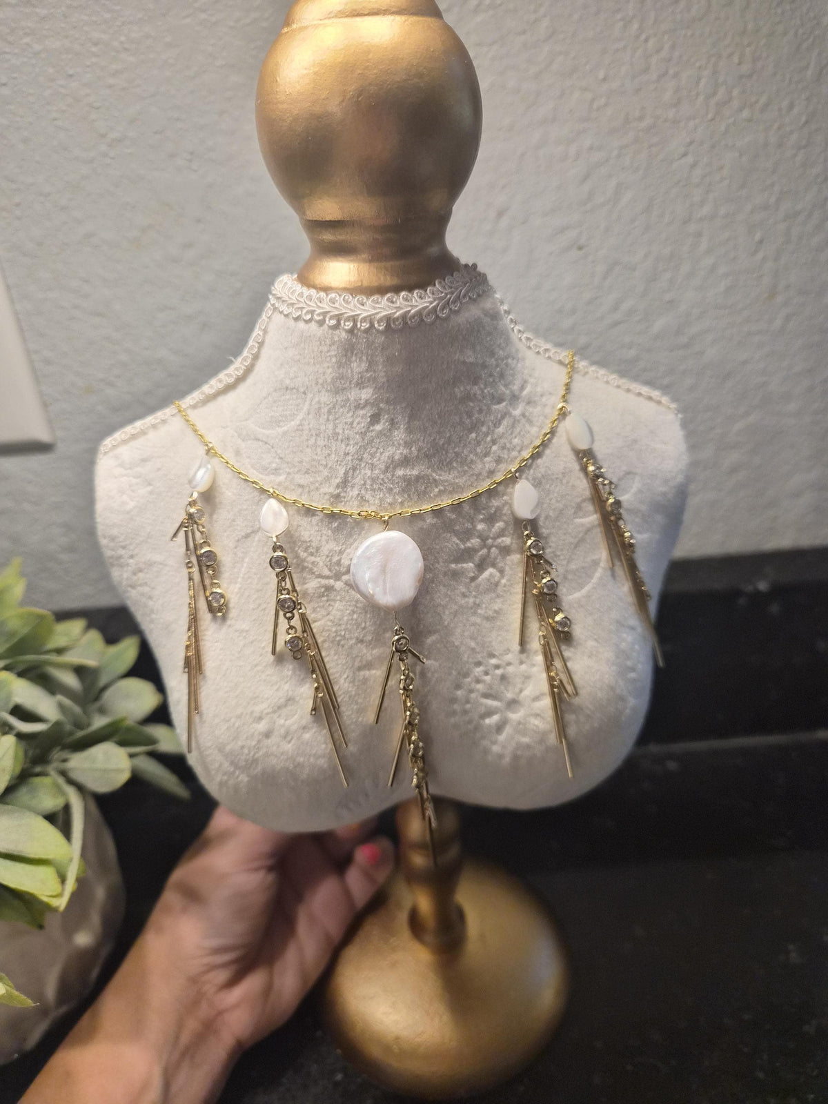 Mother of Pearl Tassel Necklace