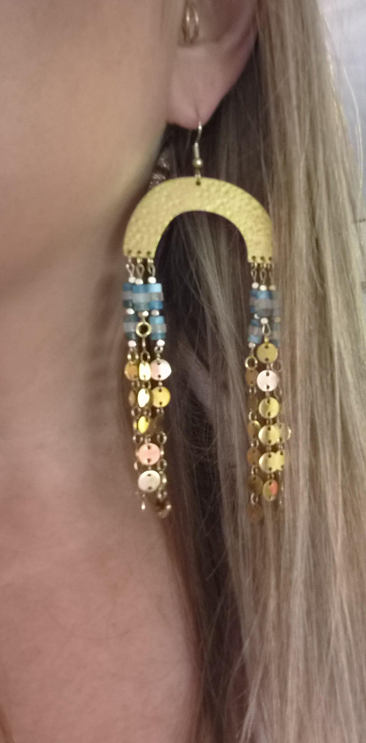 Hammered Gold Arch Earrings