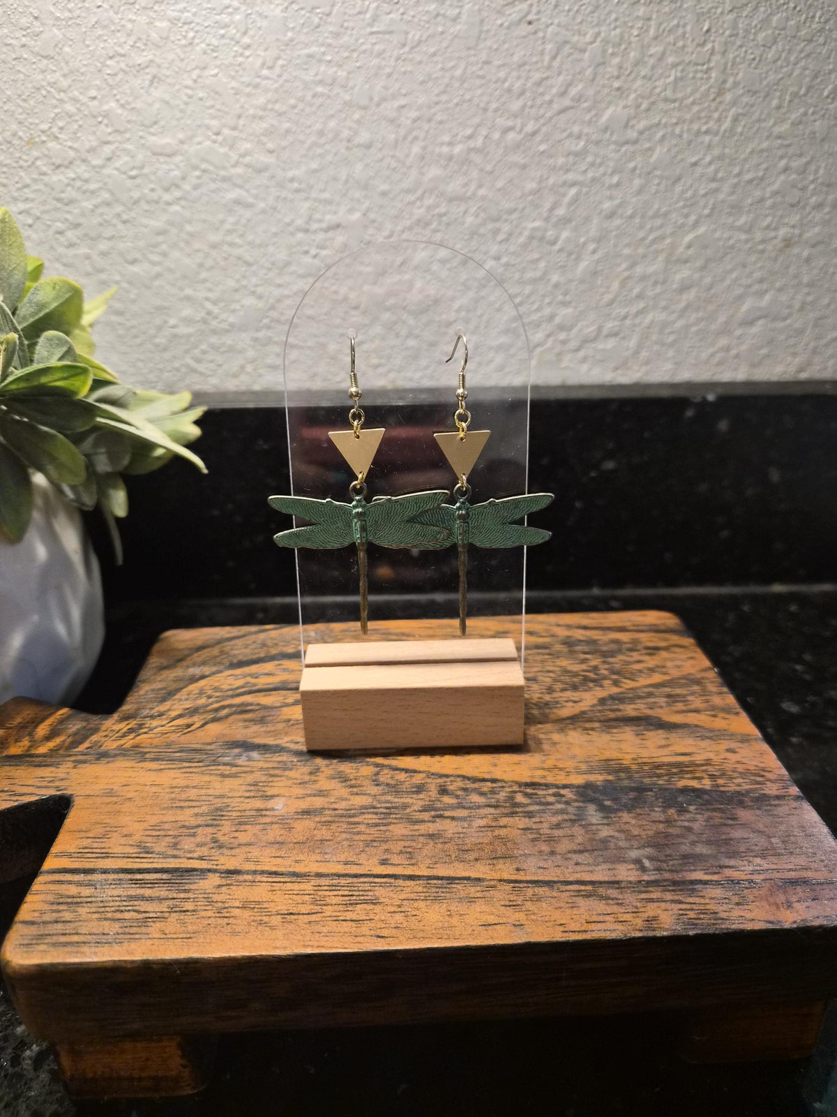 Green Dragonfly Earrings
