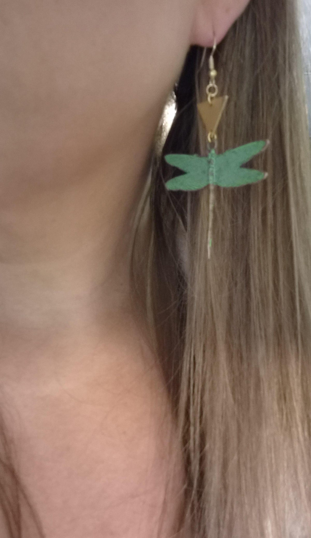 Green Dragonfly Earrings