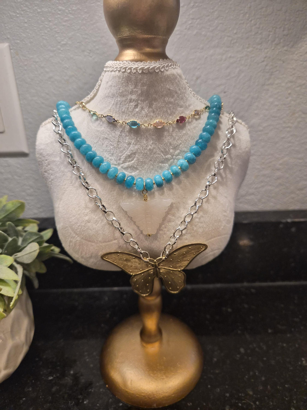 Gold & Silver Butterfly Necklace