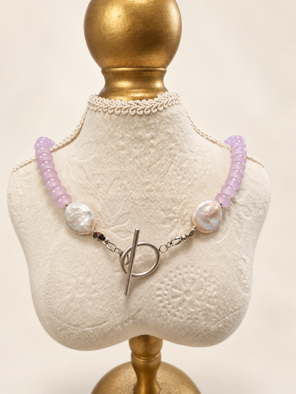 Pink & Silver Toggle Necklace