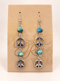 Silver Peace Dangle Earrings