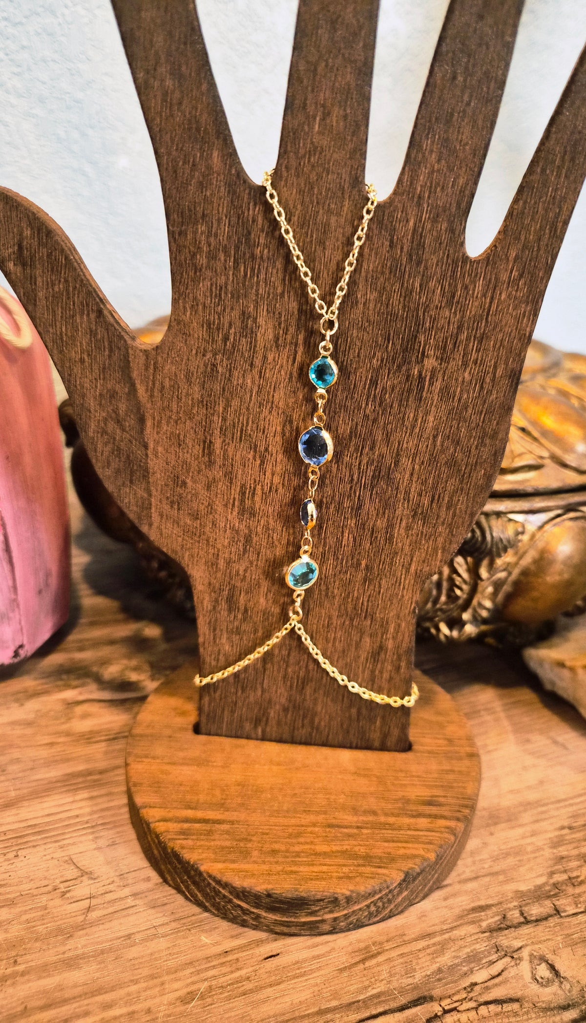 Blue Crystal Handchain