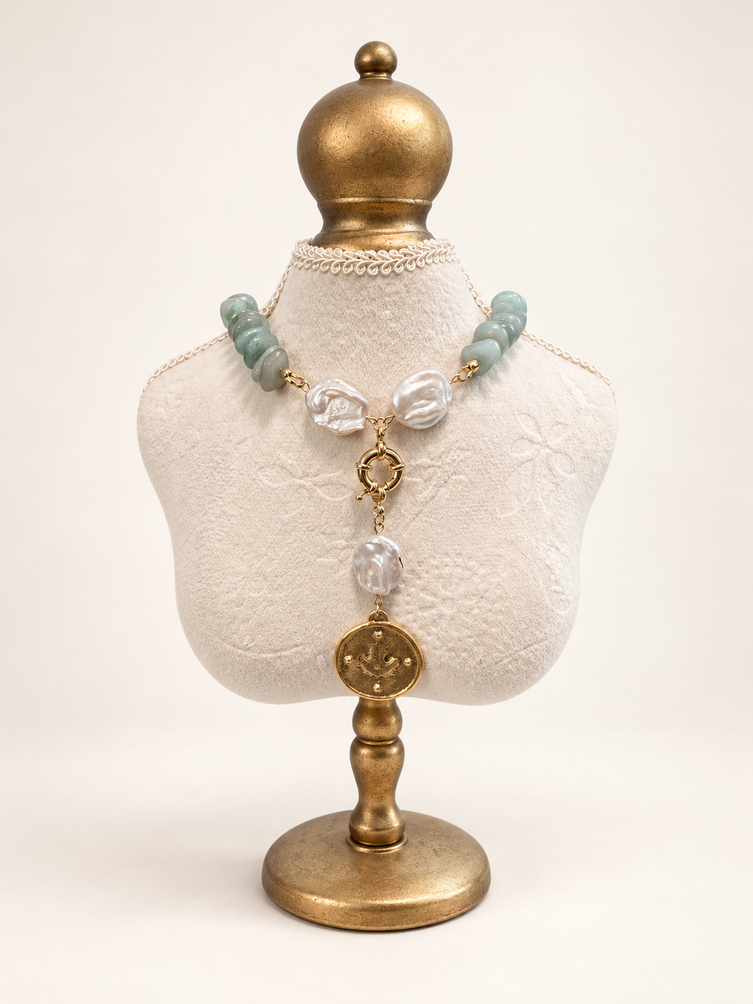 Sage Butterfly & Leaf Necklace