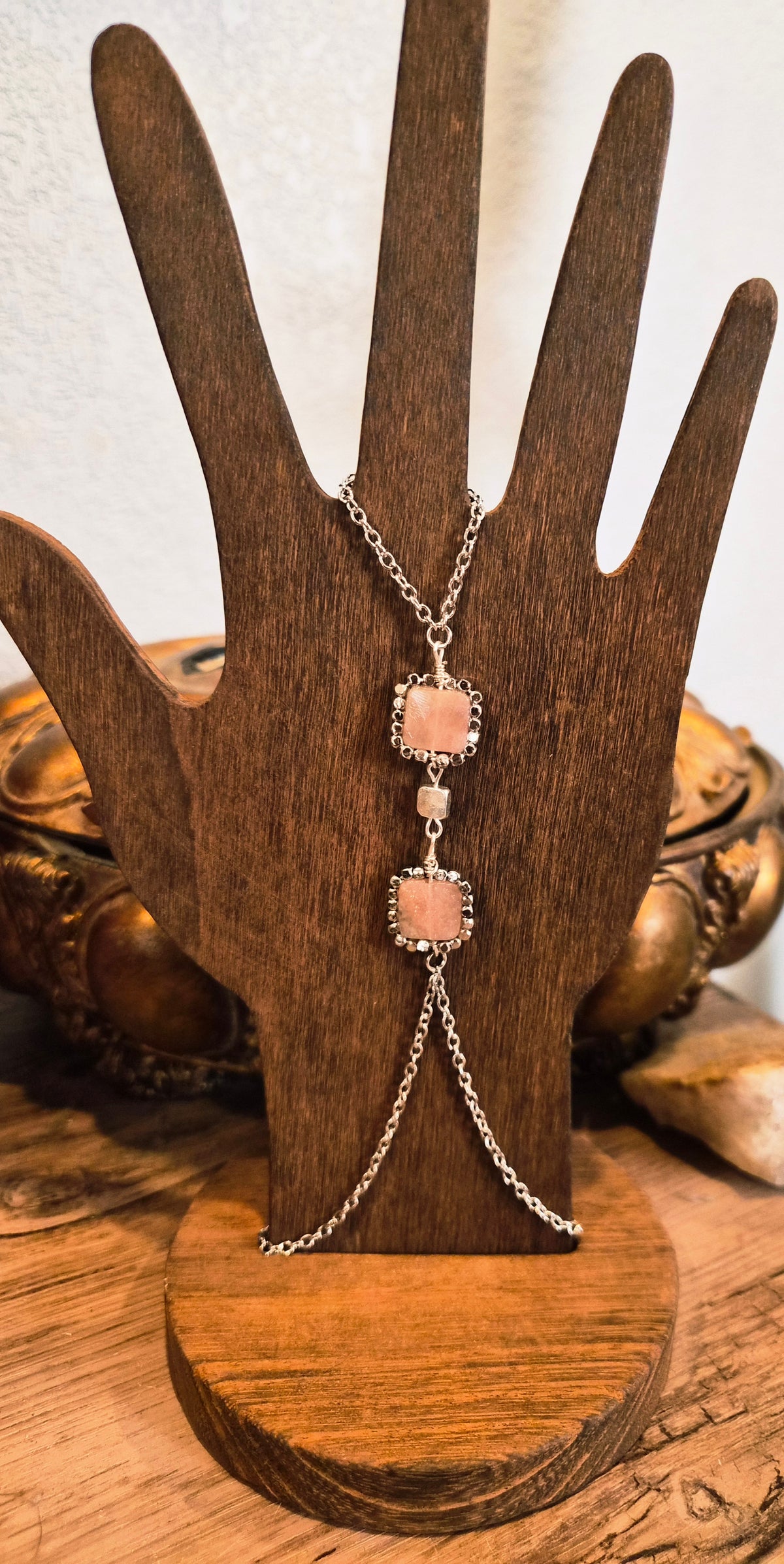 Peach Moonstone Handchain