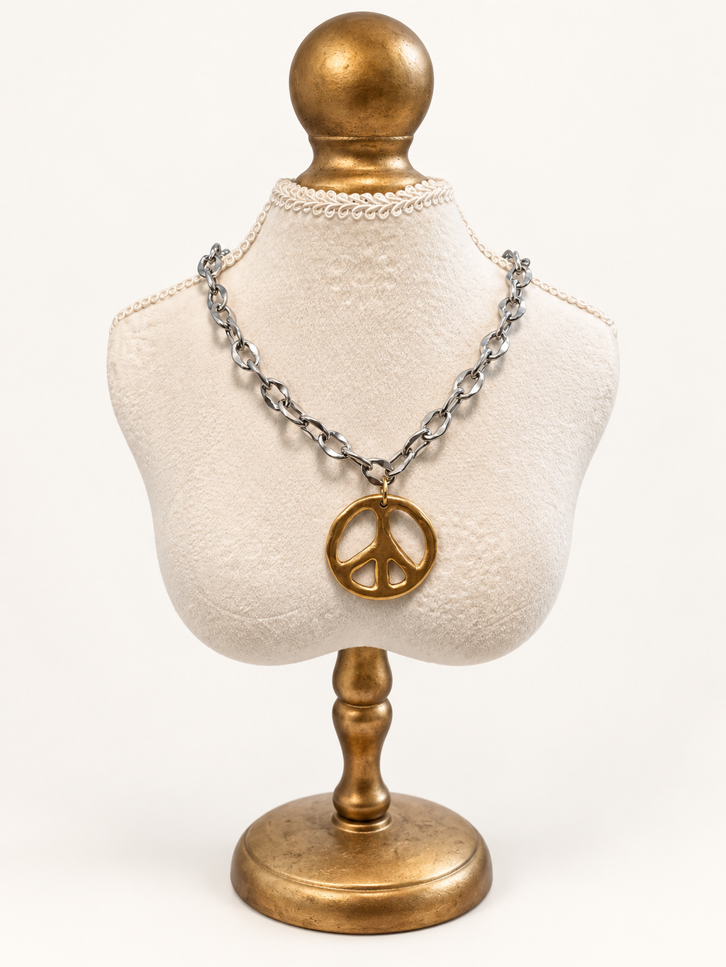 Mixed Metal Peace Necklace