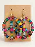 Kantha Fabric Peace Earrings