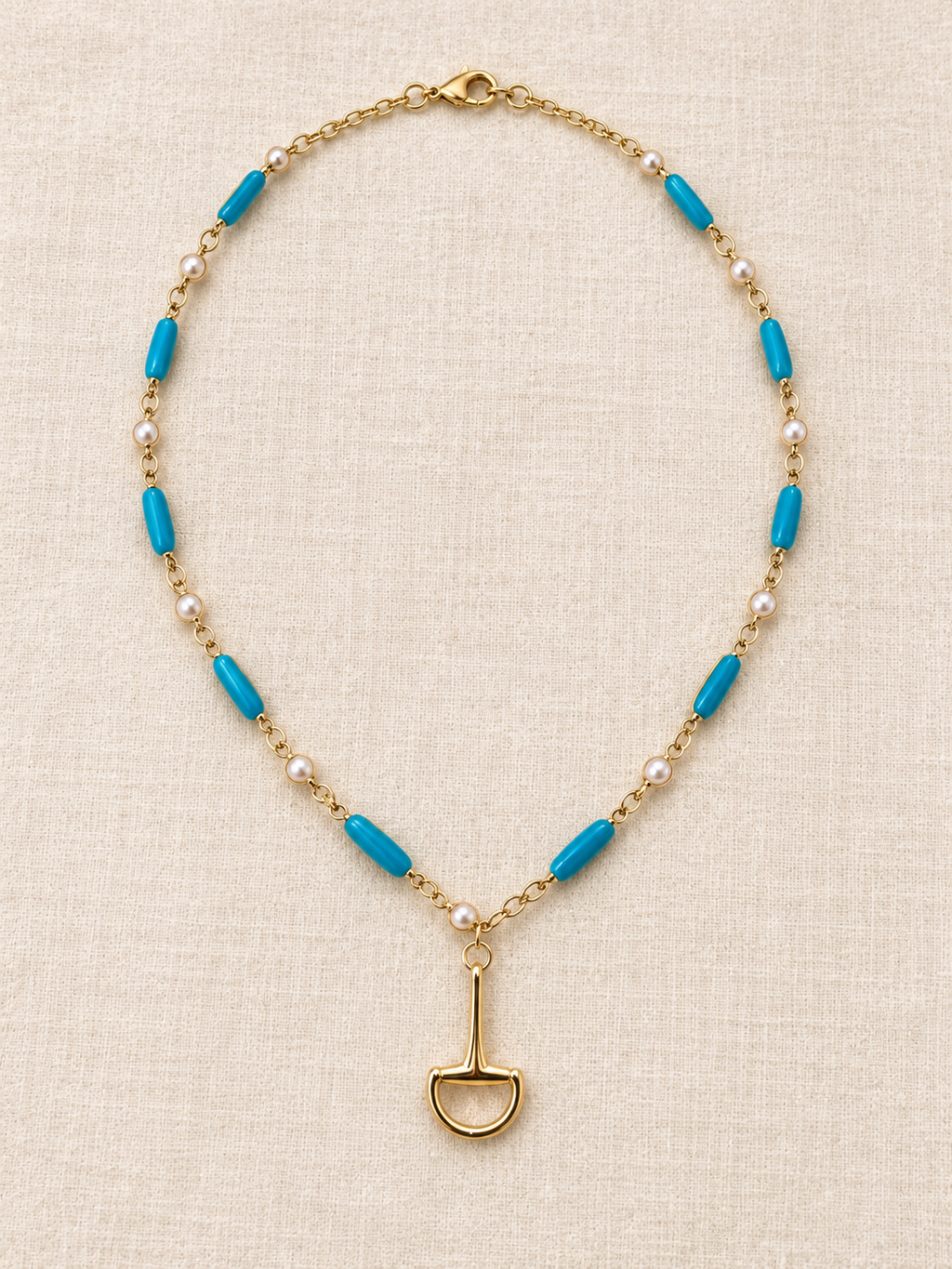 Saddle & Pearl Necklace