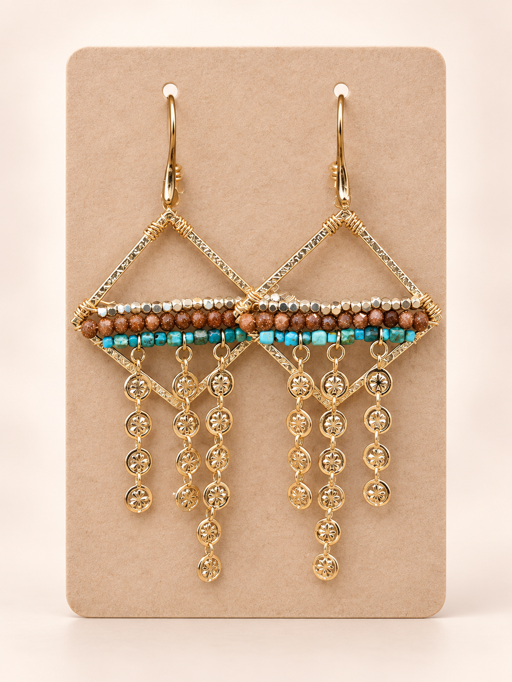 Goldstone & Turquoise Earrings