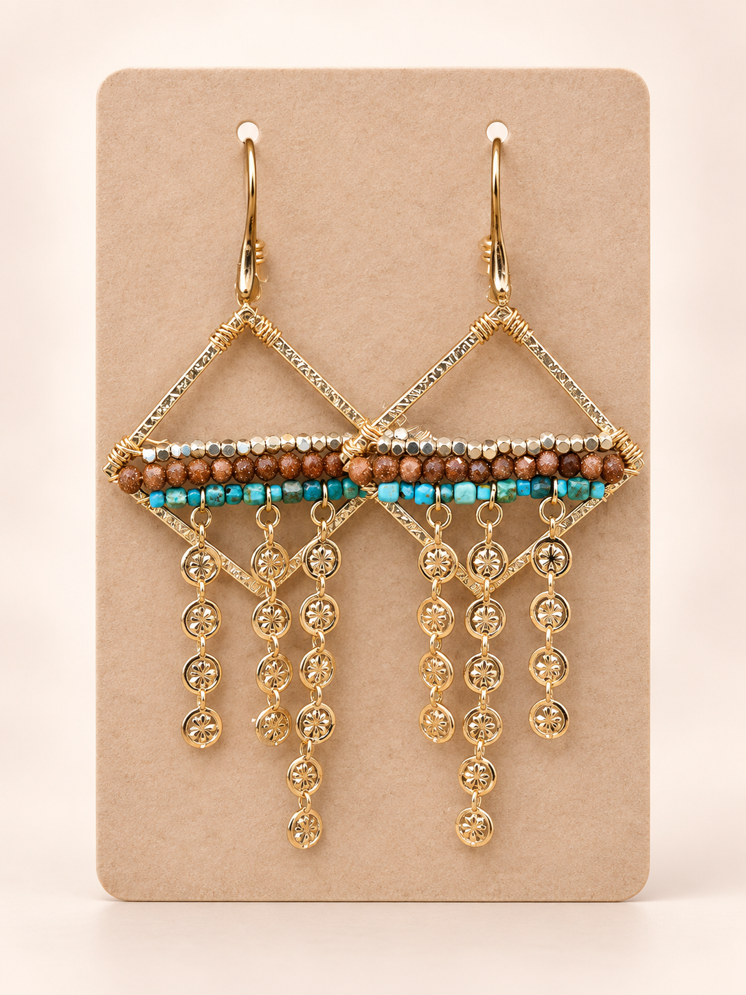 Goldstone & Turquoise Earrings