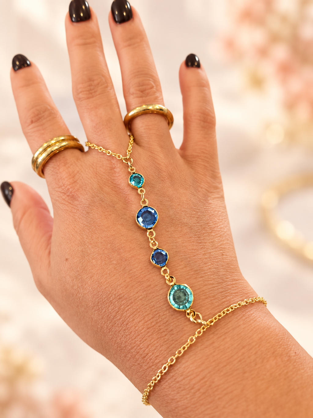 Blue Crystal Handchain