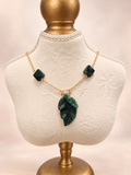 Moss Agate Leaf Necklace